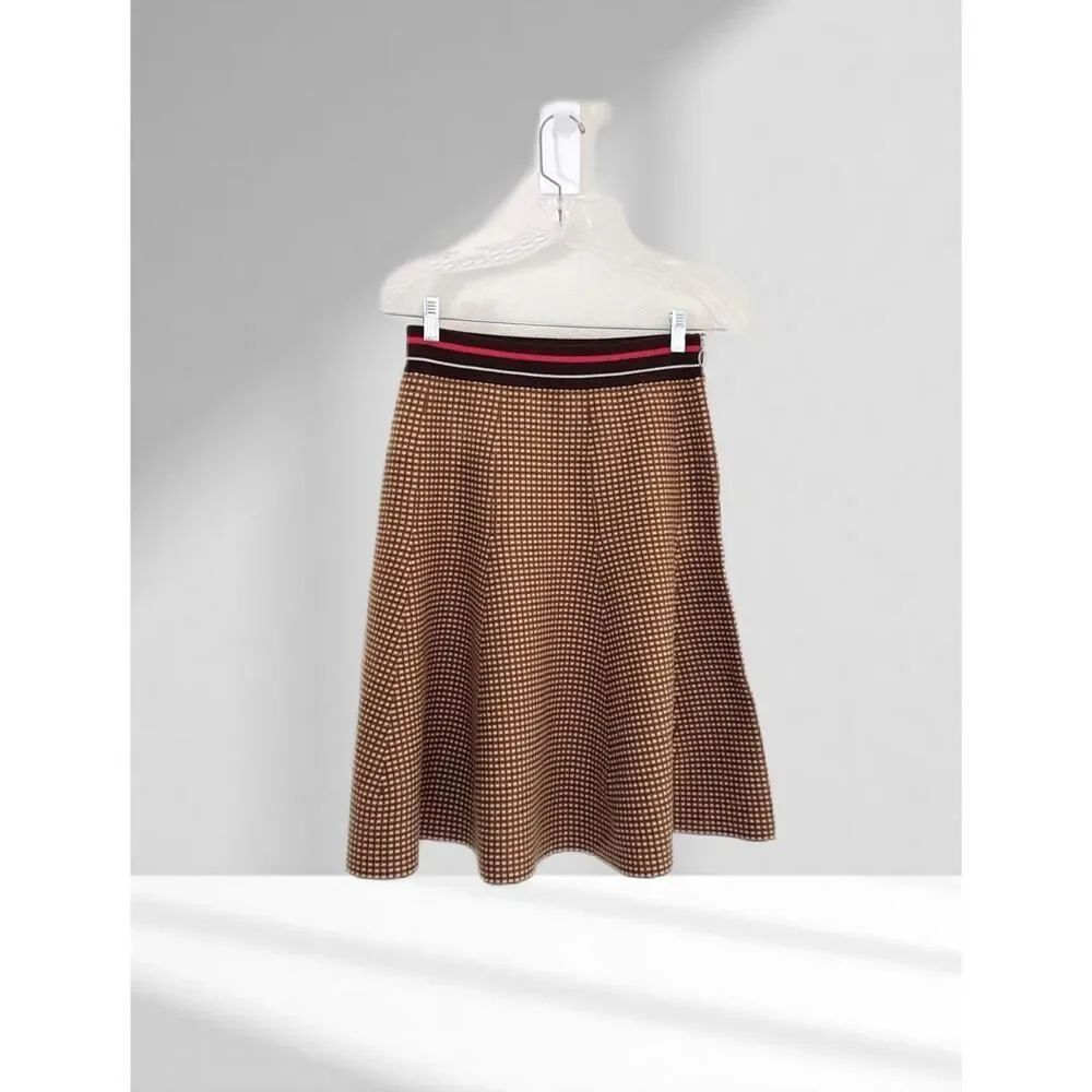 NoName is needed NONAME wool CHECK Mini FLIRT sweater SKIRT Large - Picture 4 of 6